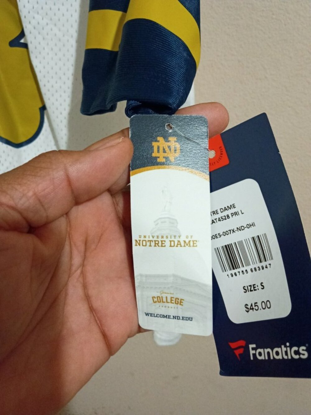 New Women's Fanatics Notre Dame Fighting Irish Oversized Football Jersey Small S - Picture 5 of 12